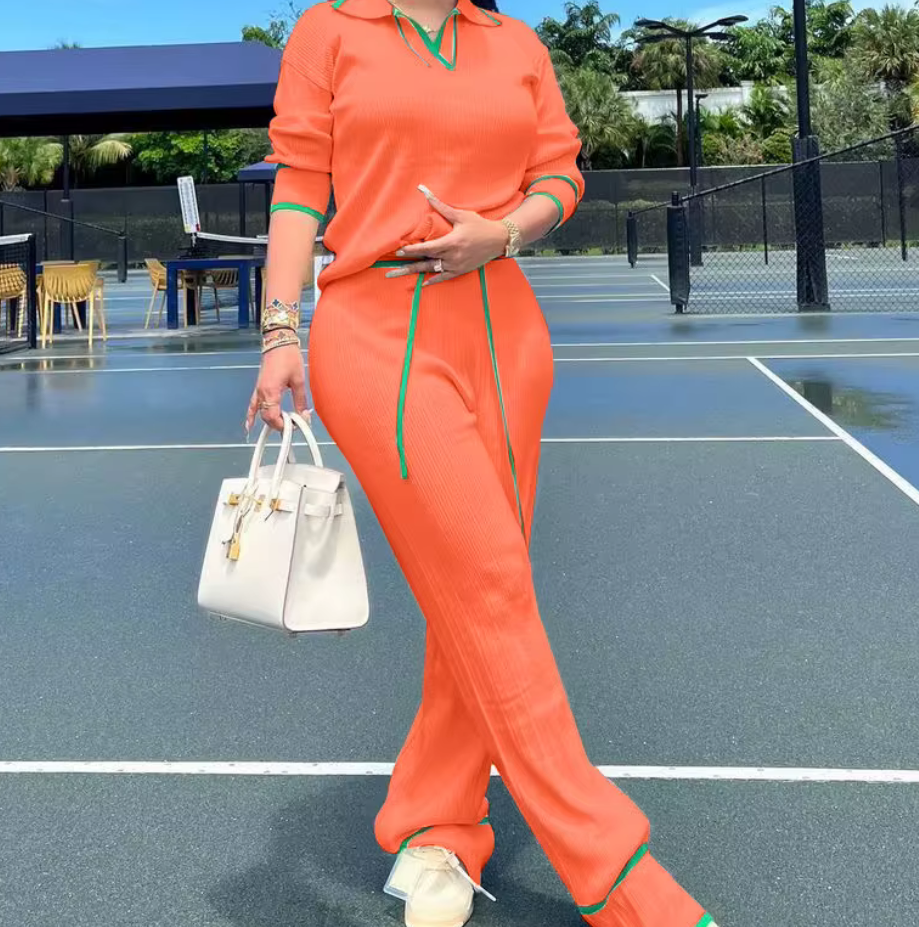 Knitted wide leg and sweater set