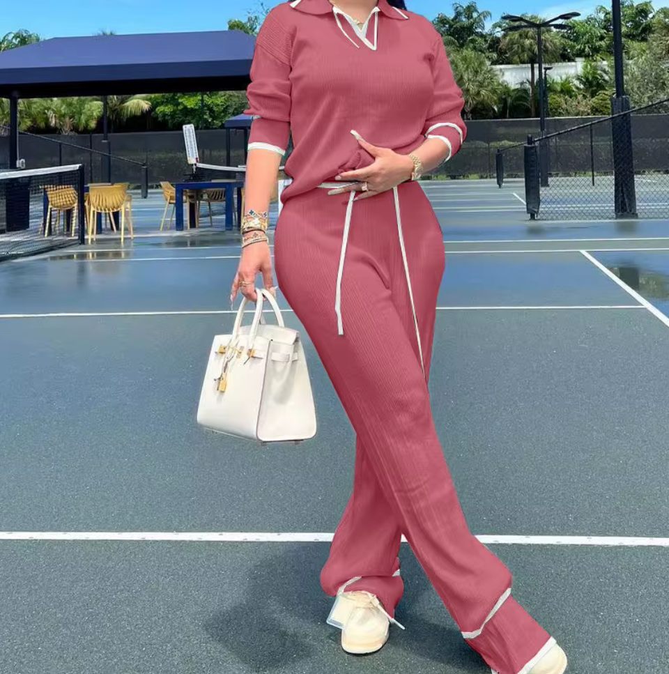 Knitted wide leg and sweater set
